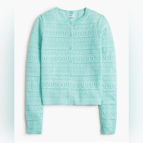 J. Crew Sweaters - J.Crew Pointellle Cardigan Sweater In Light Aqua